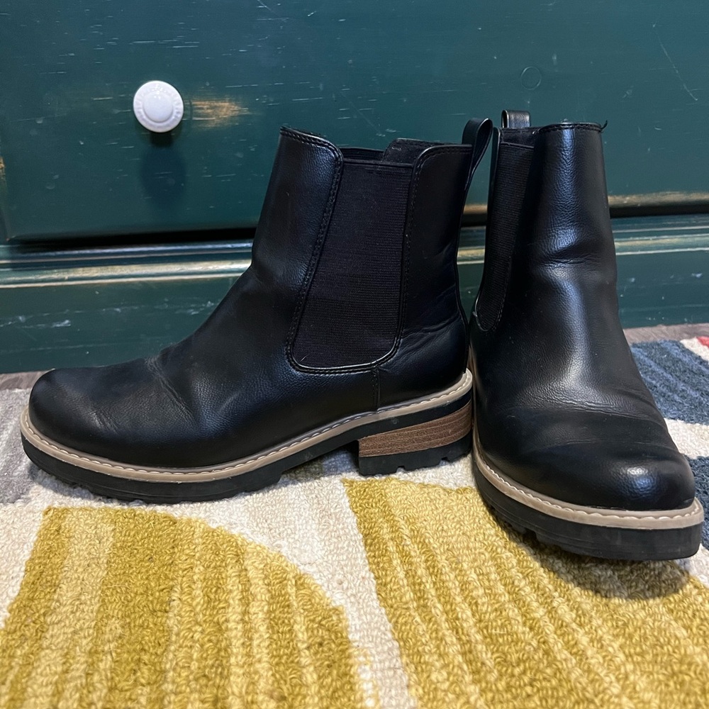 Black Leather Ankle Boots